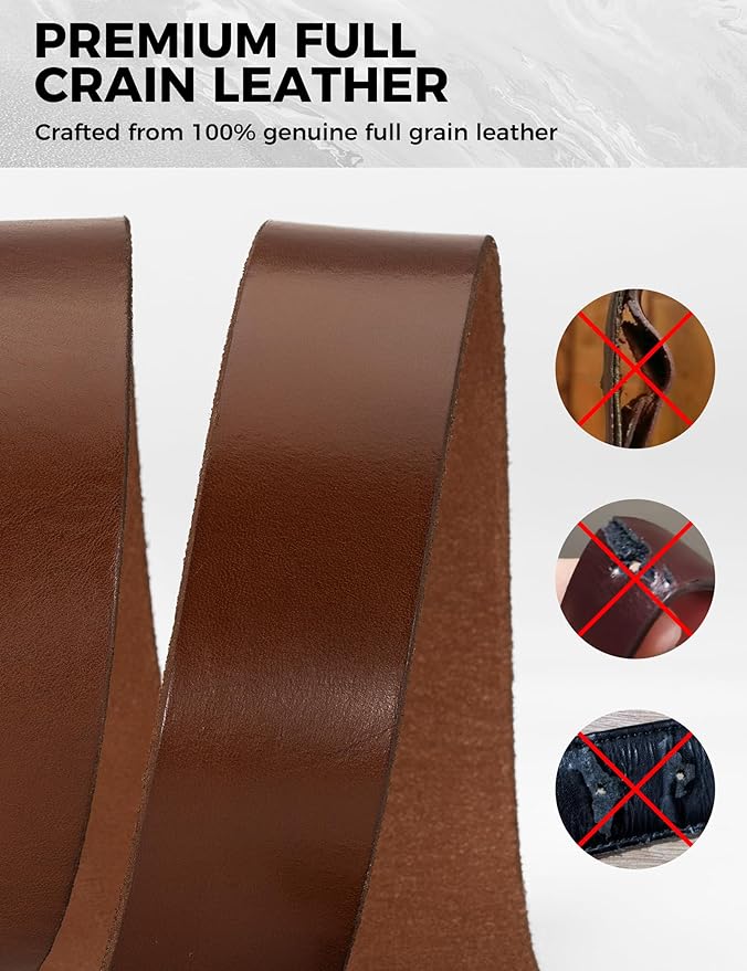 Thicken Full Grain Leather Mens Belt Heavy Duty Mens Work Belt Mens Belt High Hardness Buckle Packed In Gift Box