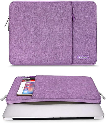 MOSISO Laptop Case 16 inch, 15-15.6 inch Laptop Sleeve Compatible with MacBook Pro 16 M5 M4 M3 M2 M1, HP Acer Dell Lenovo ASUS, Polyester Vertical Computer Sleeve Bag with Pocket, Light Violet