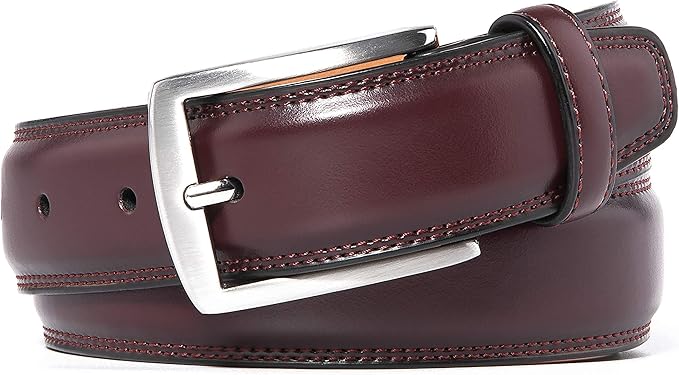 Fabio Valenti Genuine Leather Dress Belts For Men - Mens Belt For Suits, Jeans, Uniform With Single Prong Buckle