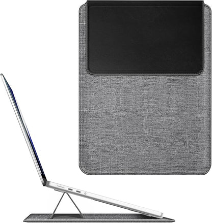 Fintie Sleeve Case for MacBook Air 13.6 A3449 A3240 A3113 A2681, Pro 14 A3427 A3426 A3434 A3401 A3185 A3112 A2992 A2918 A2779 A2442, MacBook Pro/Air/Neo 13 - Slim Bag Cover with Stand, Gray/Black