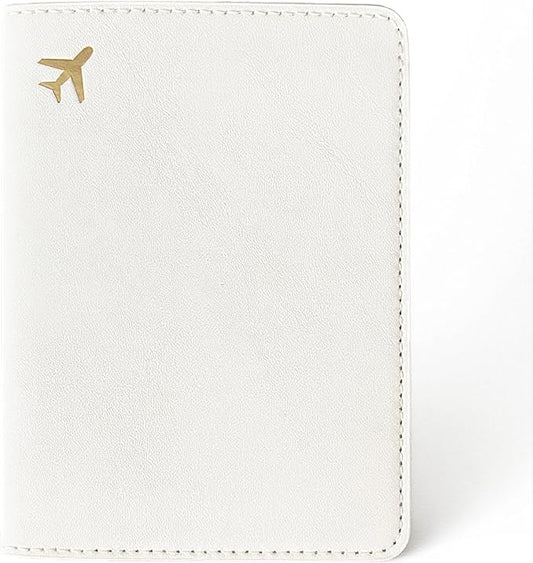 PU Leather Passport Holder Covers Case, Waterproof Rfid Blocking Travel Wallet Passport Holder(Cream)