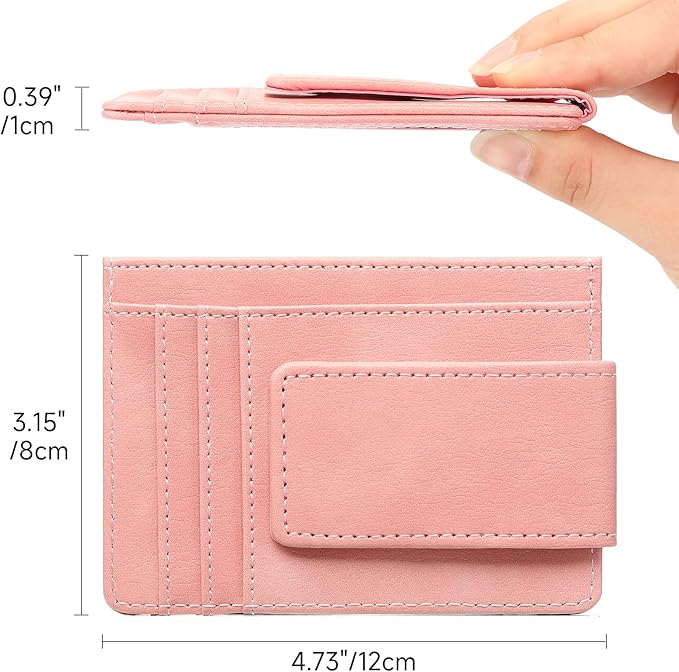 Magnetic Closure Slim Wallet for Men Leather RFID Blocking Minimalist Front Pocket Money Clip Wallet Credit Card Holder