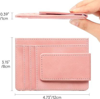 Magnetic Closure Slim Wallet for Men Leather RFID Blocking Minimalist Front Pocket Money Clip Wallet Credit Card Holder