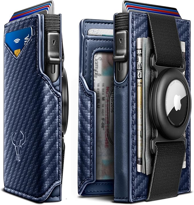 BULLIANT Men Wallet Gift Boxed,Slim Front Pocket Wallet Money Clip Card Holder 3.8"x2.7",Pop-up Access