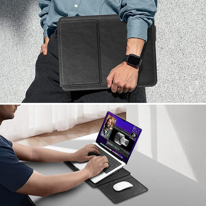 Fintie Sleeve Case for MacBook Air 13.6 A3449 A3240 A3113 A2681, Pro 14 A3427 A3426 A3434 A3401 A3185 A3112 A2992 A2918 A2779 A2442, MacBook Pro/Air/Neo 13 - Slim Bag Cover with Stand, Black