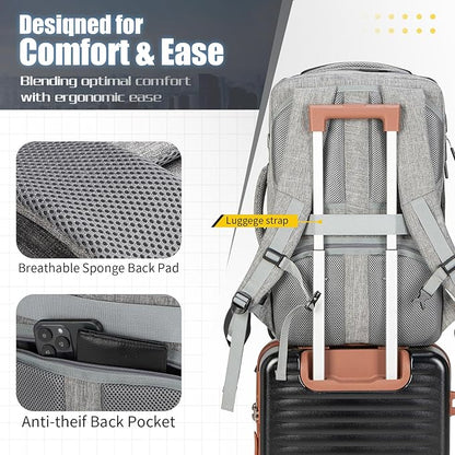 42L Travel Backpack with 4 Packing Cubes, TSA Friendly Flight Approved Carry-On Bag, Water-Resistant Weekender Business Backpack for Men Women, Fits 17.3" Laptop
