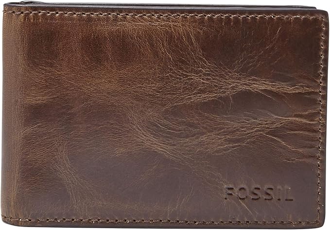 Fossil Men's Leather Slim Minimalist Bifold Front Pocket Wallet for Men
