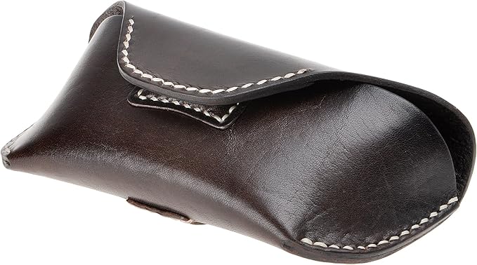 ZLYC Unisex Semi Hard Genuine Leather Eyeglass Case With Belt Loop for Prescription Eyeglasses & Standard Sized Sunglasses