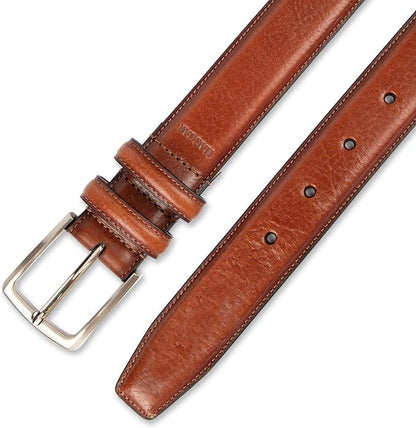 Haggar mens Leather Dress Belt for Suits and Pants - Classic, Formal, Business, Work