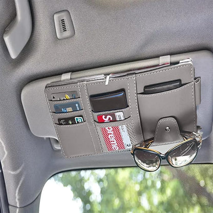 Car Sun Visor Organizer, Visor Organizer Auto Car visor Storage Organizer Sun Visor Storage Organizer with Pockets Car Visor Storages Pouch Truck Visor Organizer for Men Women(Grey)