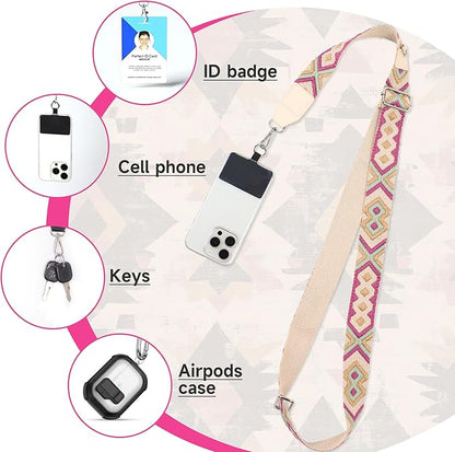 FUVLIFE Phone Lanyard Crossbody Wrist Strap, Adjustable Clip and Go Strap for Phone with Wallet Crossbody, Phone Strap with Zippered Pouch, Universal Hands-Free for All Cell Phone