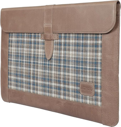 LONDO Leather Sleeve Compatible with MacBook Pro 14 & Air 13-13.3 Inch (M5, M4, M3, M2, M1, Pro, Max) & iPad Pro 12.9, Premium Top Grain Leather Laptop Bag, Mink 2020 to 2026 Models