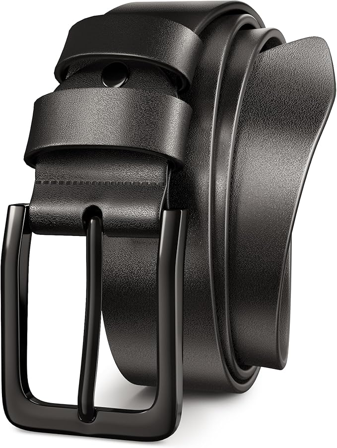 Mens Dress Belt,Genuine Casual Leather Belts for Men 1.5" Width