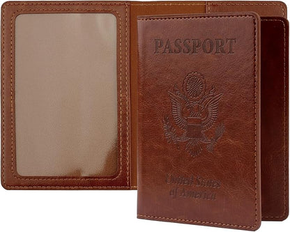 Passport Holder Women, Passport Holder, Passport Wallet Travel Must Haves, 1 Pack Passport Holder for Men, Passport Cover, Passport Case, Travel Passport Cover for Travel Essentials, Brown