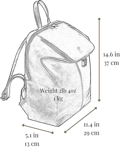 Time Resistance Leather Backpack - Unisex Business Rucksack Laptop Bag for Bag and Women (Cognac Brown)