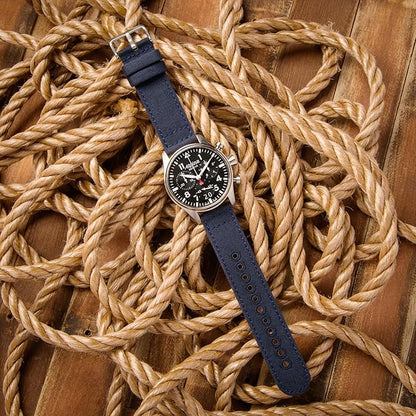 Archer Watch Straps - Canvas Quick Release Watch Bands (Navy Blue, 20mm)