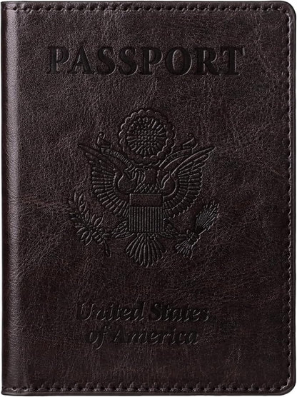 TIGARI Passport Holder for Travel Women Men, Valentines Day Gifts PU Leather Wallet Cover Case Sleeve, Waterproof Protected Document Organizer, Vacation Plane Cruise Travel Essentials