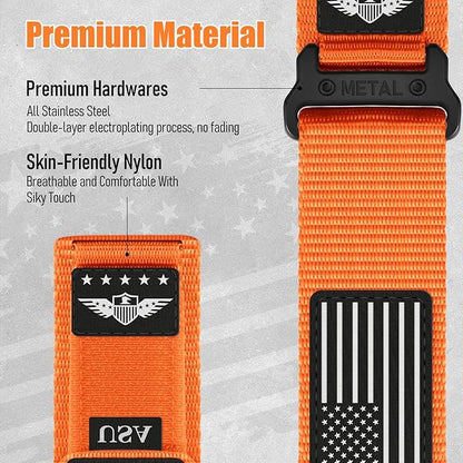 22mm Band Compatible with Samsung Galaxy Watch 3 Band 45mm/Galaxy Watch 46mm/Gear S3 Frontier/Classic for Men,Rugged Fabric Nylon Strap for Garmin Venu 3 2/Vivoactive 4/Forerunner 265/255,L