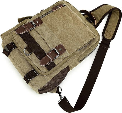 Sechunk Canvas Messenger Bag Sling Bag Crossbody Bag Shoulder Bag Retro Cross Body Handbags
