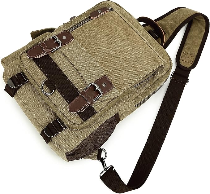 Sechunk Canvas Messenger Bag Sling Bag Crossbody Bag Shoulder Bag Retro Cross Body Handbags