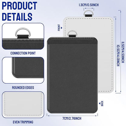 20 Pack Sublimation ID Badge Holder, Blank PU Leather ID Badge Bulk, Heat Transfer Print Vertical Leather ID Card Holder Name Tags for Office Employee, Coach, Student, Doctor (20 Pack-Badge Holder)