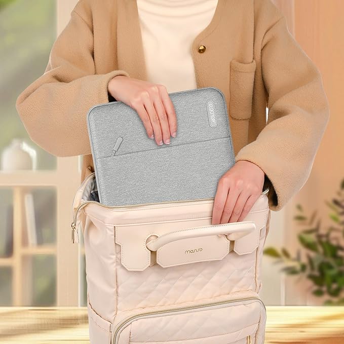 MOSISO Laptop Case 13 inch, Laptop Sleeve Compatible with MacBook Neo/Air/Pro 13 inch with A18/M5/M4/M3/M2/M1 Chip 2026-2016, Polyester Vertical Computer Sleeve Bag with Pocket, Gray