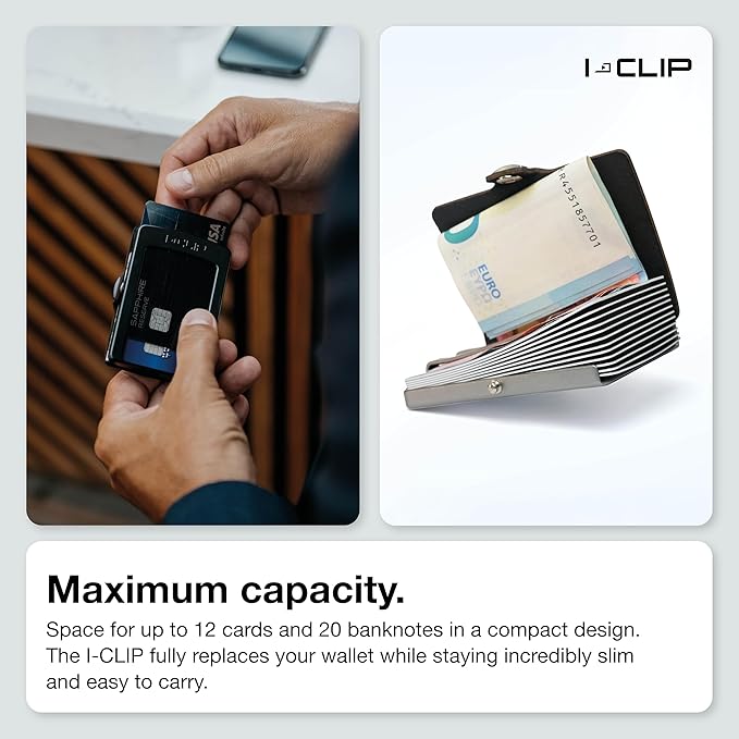 I-CLIP, Premium Men's Leather Wallet, Versatile Changeable Money clip, Secure Card Holder, Compact Men's Wallet Minimalist, Sleek Slim Design, Perfect Money Clip Wallet for Men