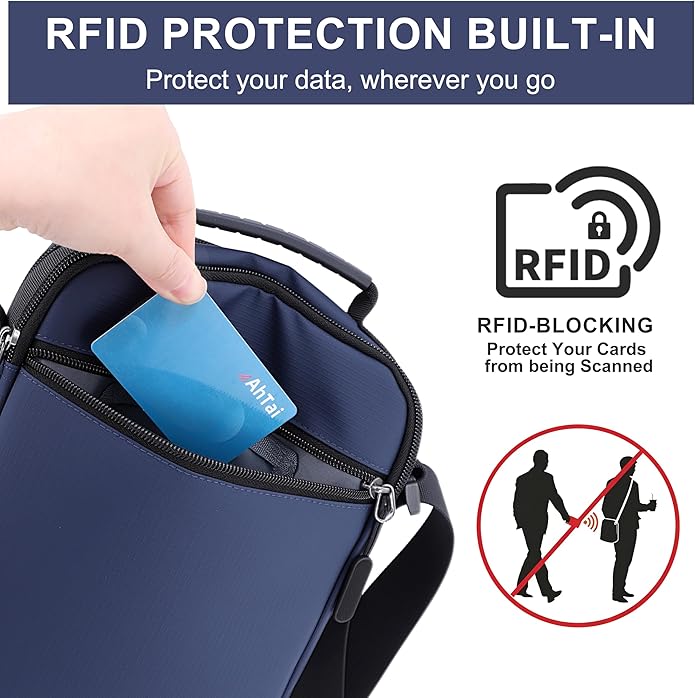Messenger Bag for Men Sling Bag Anti Theft Crossbody Shoulder Bag Large Capacity Business Satchel for Travel Work
