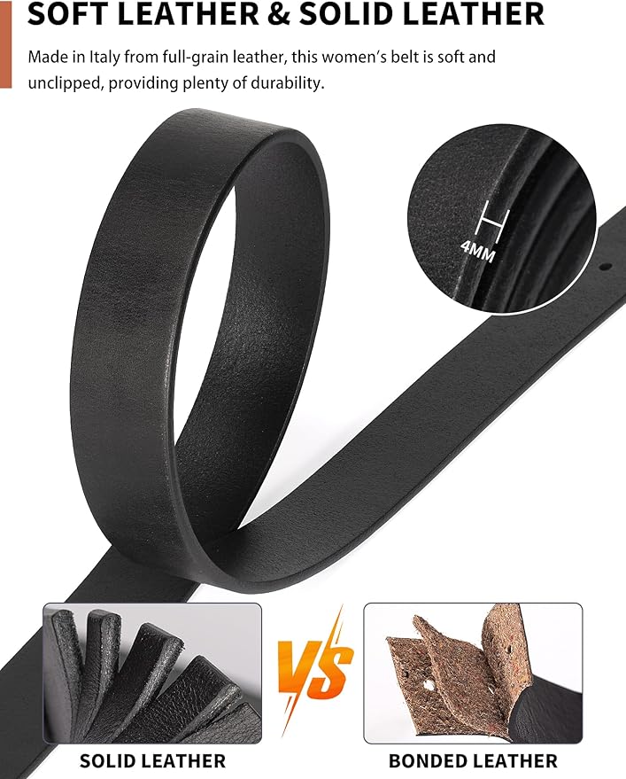 Womens Belts for Jeans Genuine Leather Belt Vintage Solid Brass Circle buckle Gift Box Packaging