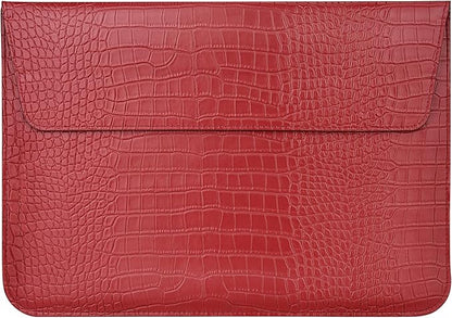 MOSISO Laptop Case 13 inch, 13 inch Laptop Sleeve Compatible with MacBook Neo 13 A18 Pro A3404 Air M4 M3 M2 M1 2026-2018 / Pro M2 M1 2026-2016, Crocodile Grain PU Leather Flap Case Bag, Red