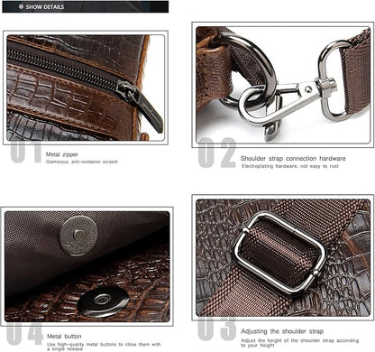 Mens Crossbody Bag, Leather Messenger Shoulder Bag for Women Men Purse Travel Work Business | Leather, Messenger, Purse, Travel, Work, Business