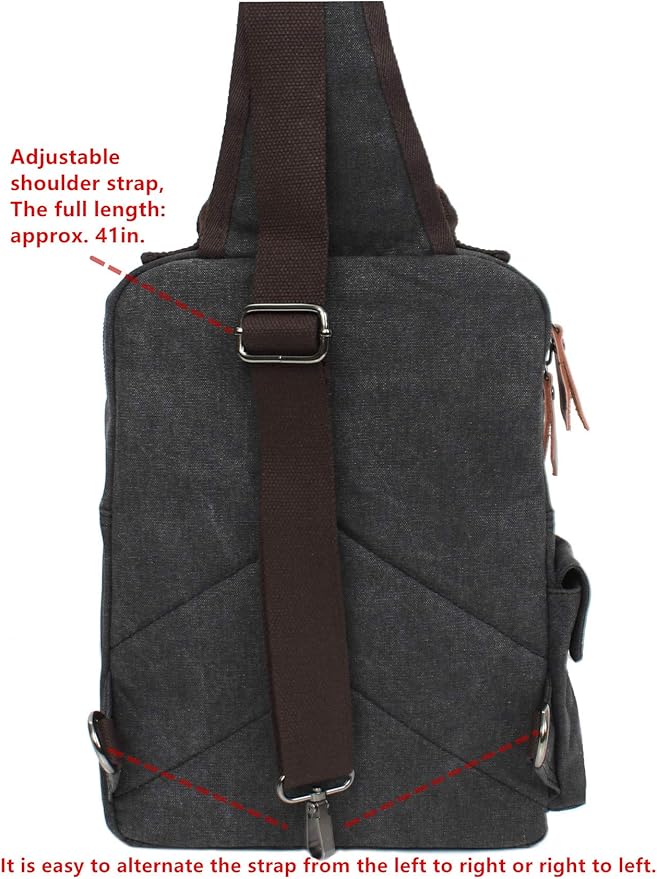 Leaper Retro Crossbody Bag Sling Bag Canvas Messenger Bag for Men Women Shoulder Bag Crossbody Handbags Satchel Travel Bag