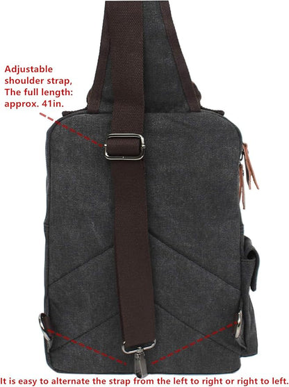 Leaper Retro Crossbody Bag Sling Bag Canvas Messenger Bag for Men Women Shoulder Bag Crossbody Handbags Satchel Travel Bag