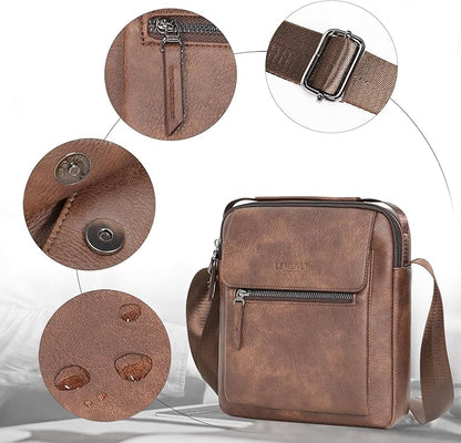 Medium & Small Crossbody bag for men shoulder bag mens purse satchel leather messenger bag gift