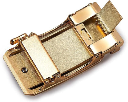 Dubulle Men's Ratchet Belt Gold/Black/Red/Green/Blue/White Automatic Buckle Business Casual Belt Gift - Adjustable Fit