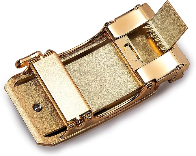 Dubulle Men's Ratchet Belt Gold/Black/Red/Green/Blue/White Automatic Buckle Business Casual Belt Gift - Adjustable Fit
