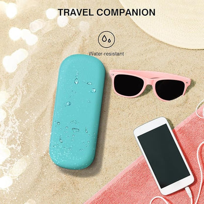 Marvolia Glasses Case Large Hard Shell Eyeglasses Case PU Leather Protective Case for Sunglasses Eyeglasses