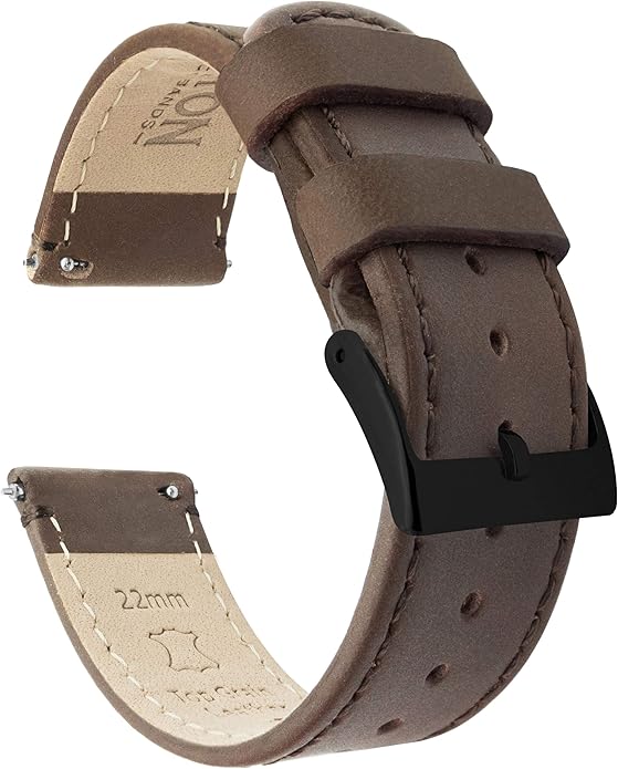 BARTON WATCH BANDS - Top Grain Leather Watch Bands Compatible with Apple Watch Models - 1, 2, 3, 4, 5, 6, 7, 8, 9, 10, SE, Ultra & Ultra 2