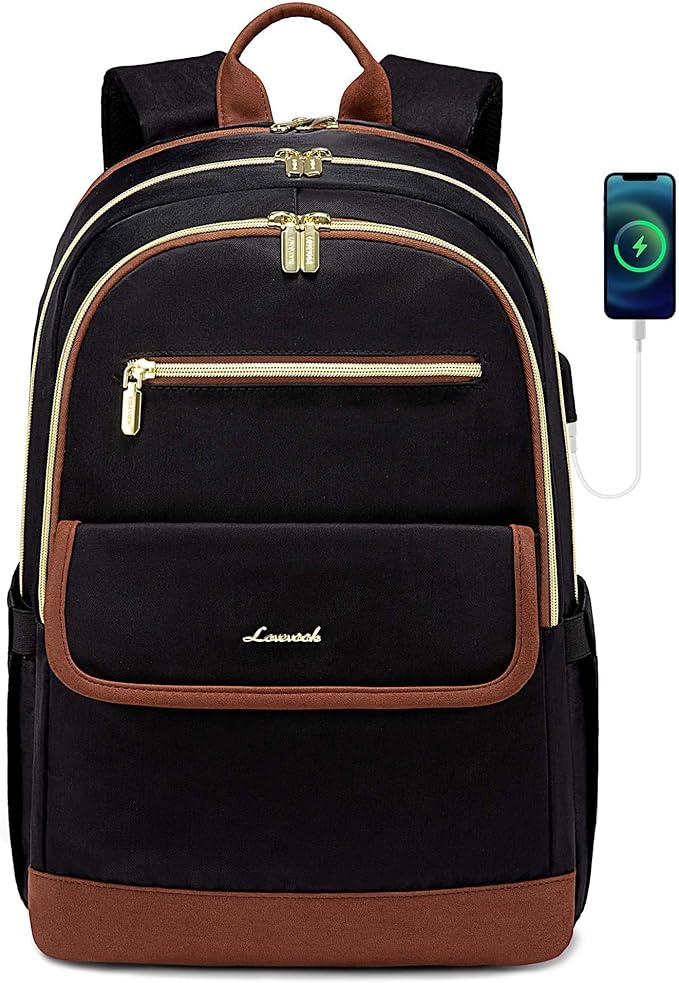 LOVEVOOK Laptop Backpack for Women,15.6 Inch Fashion Travel Backpack with USB,Large Capacity Backpack Purse,Water-resistant fits College Work Business Travel