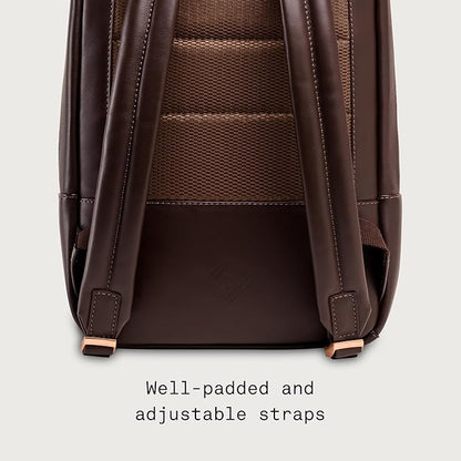 Nordweg Nomad Leather Laptop Backpack NW089A – Lightweight Daypack for Work & Travel – Fits Laptops up to 15.6” (Brown)