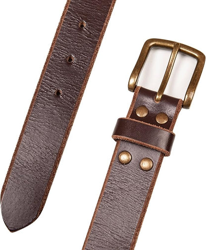 Lucky Brand Men's Jeans Leather Belt| Classic| Casual| Dress| Everyday| American Heritage| Genuine Leather| Metal Buckle