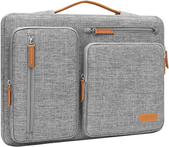 MOSISO 360 Protective Laptop Case 16 inch, 15-15.6 inch Laptop Sleeve Compatible with MacBook Pro 16, HP Acer Dell Lenovo ASUS, Side Open Carrying Case with 4 Zipper Pockets&Handle, Gray