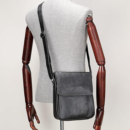 Genuine Leather Messenger Bags Mens Shoulder Crossbody purse Work Business Vintage lager Capacity