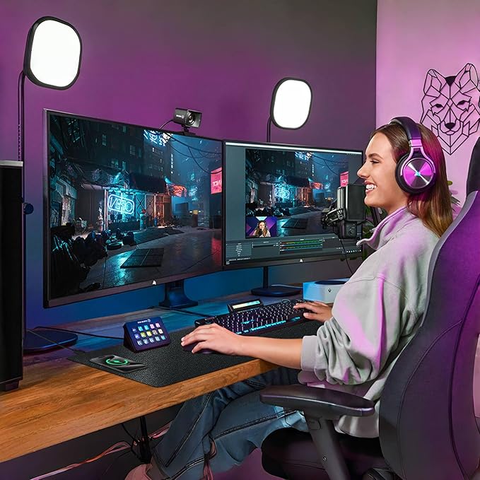 Desk Mat with Wireless Charging, Black Mouse Pad with Wireless Charger, Desk Pad Matt for Desktop, Mousepad Gaming Large Mouse Pad, Leather Compute for Keyboard and Mouse, 32" x 16"