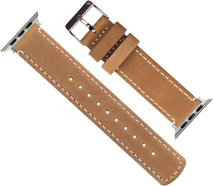 BARTON WATCH BANDS - Top Grain Leather Watch Bands Compatible with Apple Watch Models - 1, 2, 3, 4, 5, 6, 7, 8, 9, 10, SE, Ultra & Ultra 2