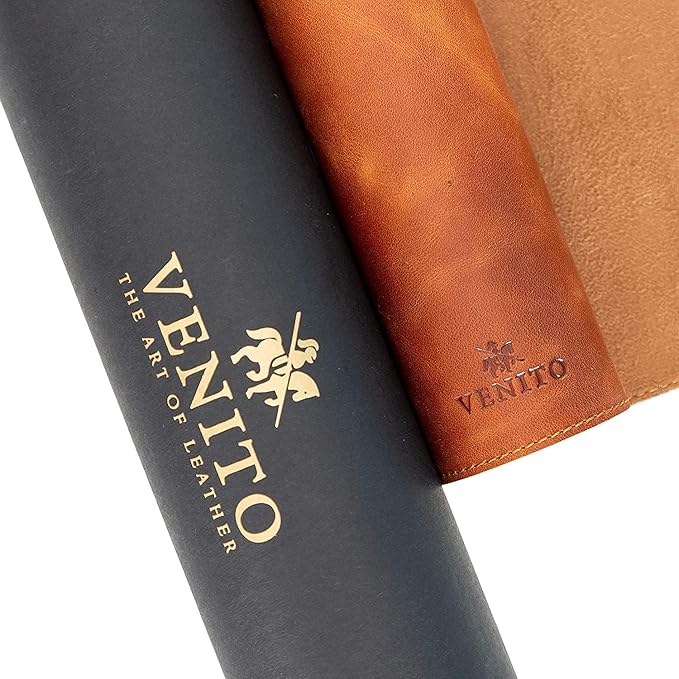 Venito Premium Leather Desk Mat (31.5 X 14.6 inch) - Medium Mouse Mat for Home Office Accessories (Antique Brown)