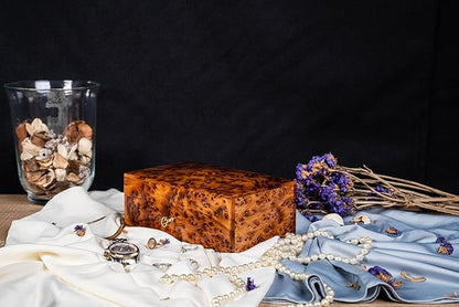 Hand Carved Wooden Multipurpose Keepsake Jewelry Decorative Art Box Storage Organizer Medium with Lock