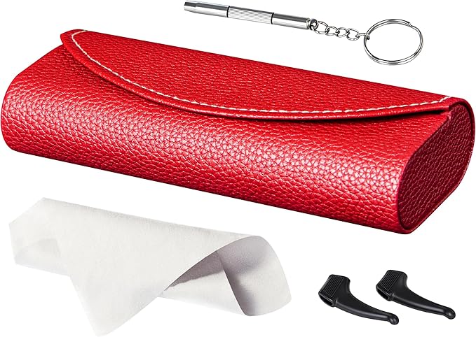 RayLove Ultimate Glasses Case Kit, Hard Shell Sunglasses and Eyeglass Case with Cleaning Cloth, Screwdriver, Ear Hooks