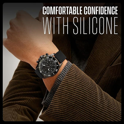 ALPINE Sporty Premium Soft Silicone Adjustable Watch Band - Replacement Rubber Watch Bands for Women & Men - Waterproof Quick Release Watch Straps - Compatible with Regular & Smart Watch Bands