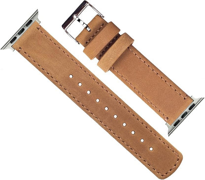 BARTON WATCH BANDS - Top Grain Leather Watch Bands Compatible with Apple Watch Models - 1, 2, 3, 4, 5, 6, 7, 8, 9, 10, SE, Ultra & Ultra 2